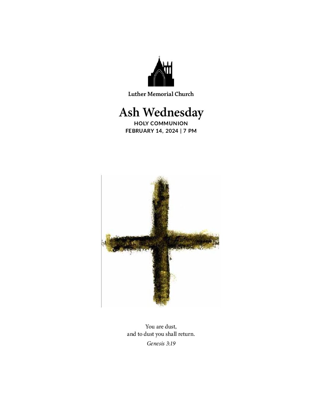 021424 ash weds Luther Memorial Church † Madison Wisconsin
